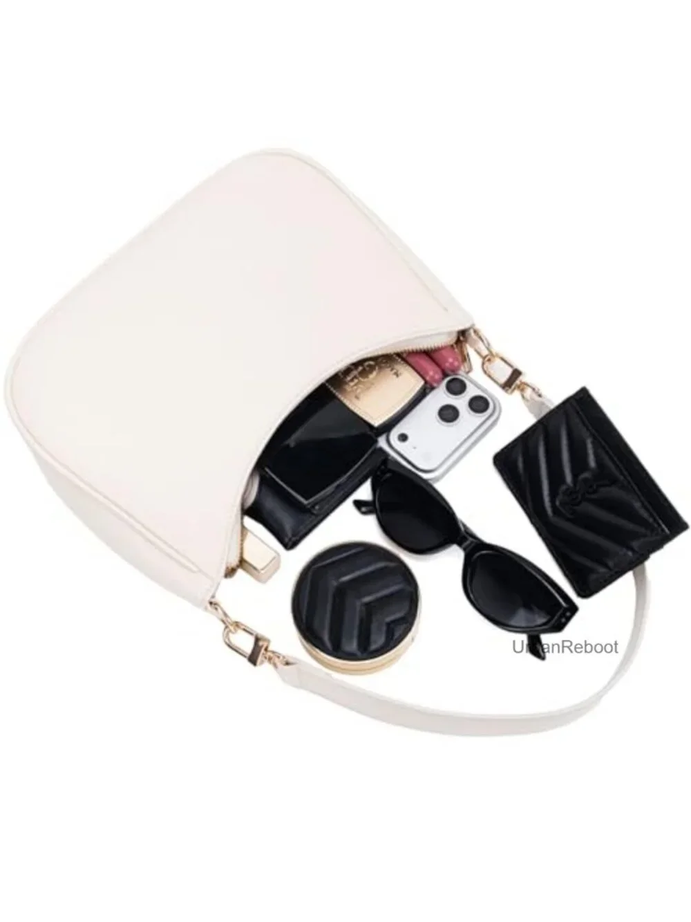 Hobo Shoulder Bag Faux PU Leather Zipper Mini Clutch Purse Travel Tote